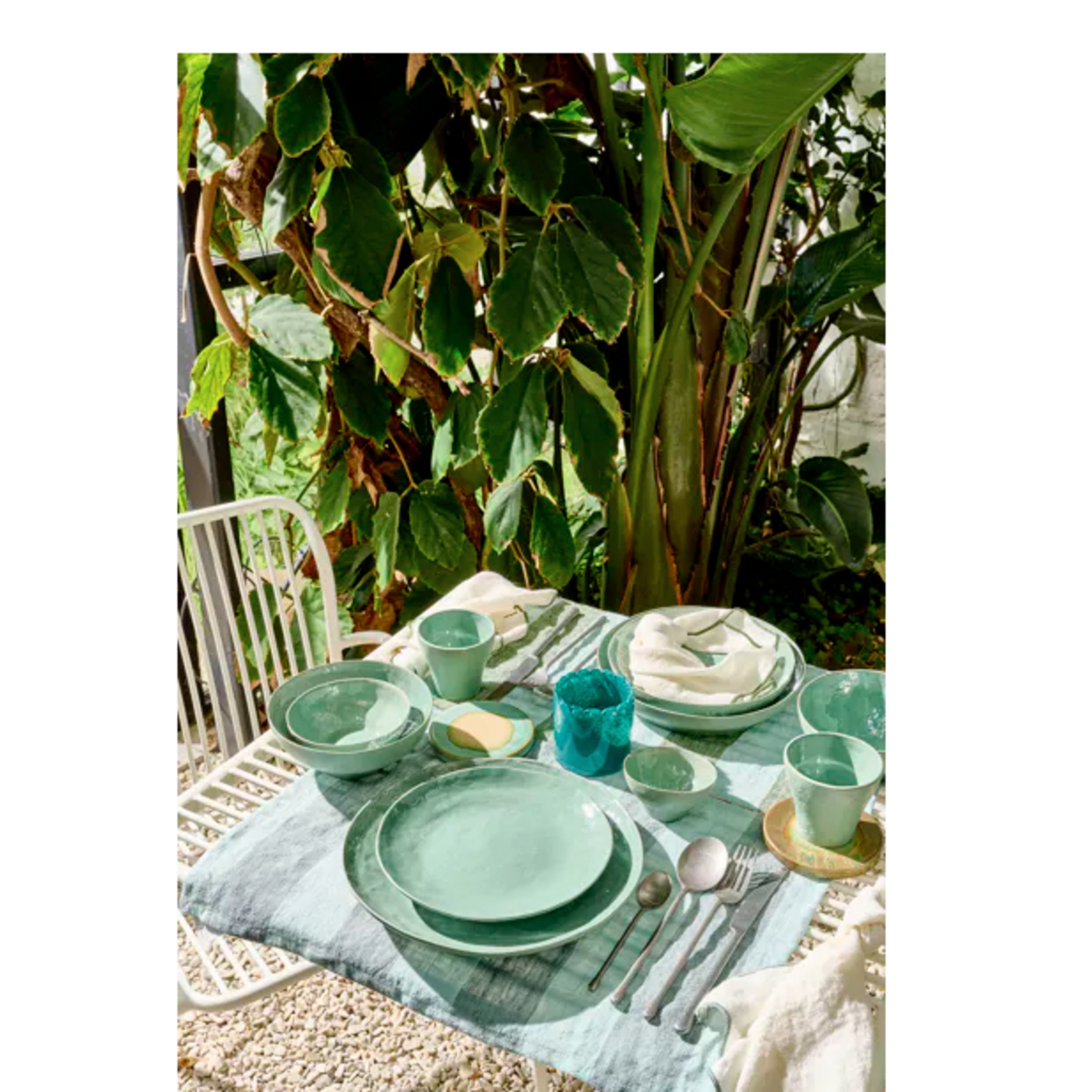 Pomax Marmoris Bol de Présentation Saladier Porcelaine Céladon 33 cm