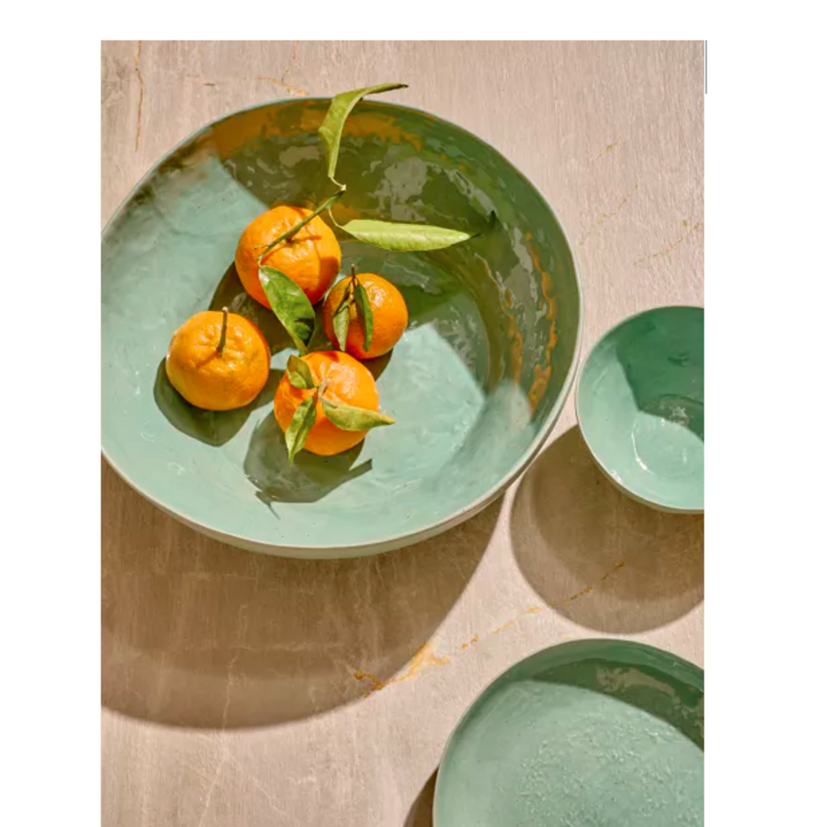 Pomax Marmoris Bol de Présentation Saladier Porcelaine Céladon 33 cm