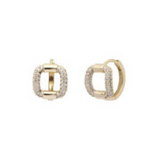 By 164 Boucles d'Oreilles Carrées Strass à la paire