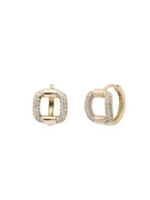By 164 Boucles d'Oreilles Carrées Strass à la paire