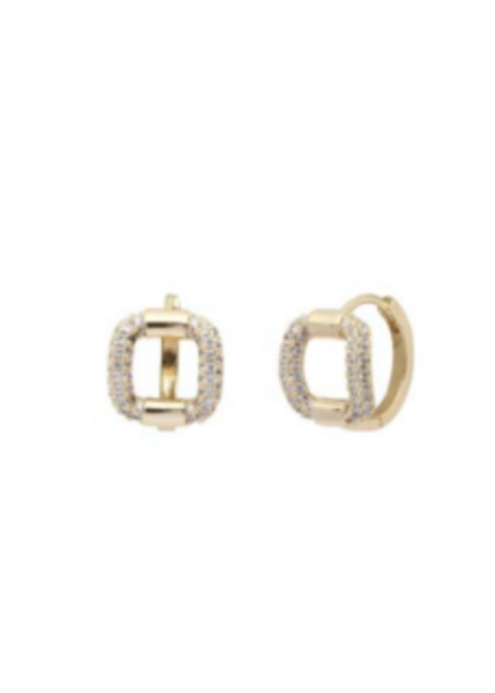 By 164 Boucles d'Oreilles Carrées Strass à la paire