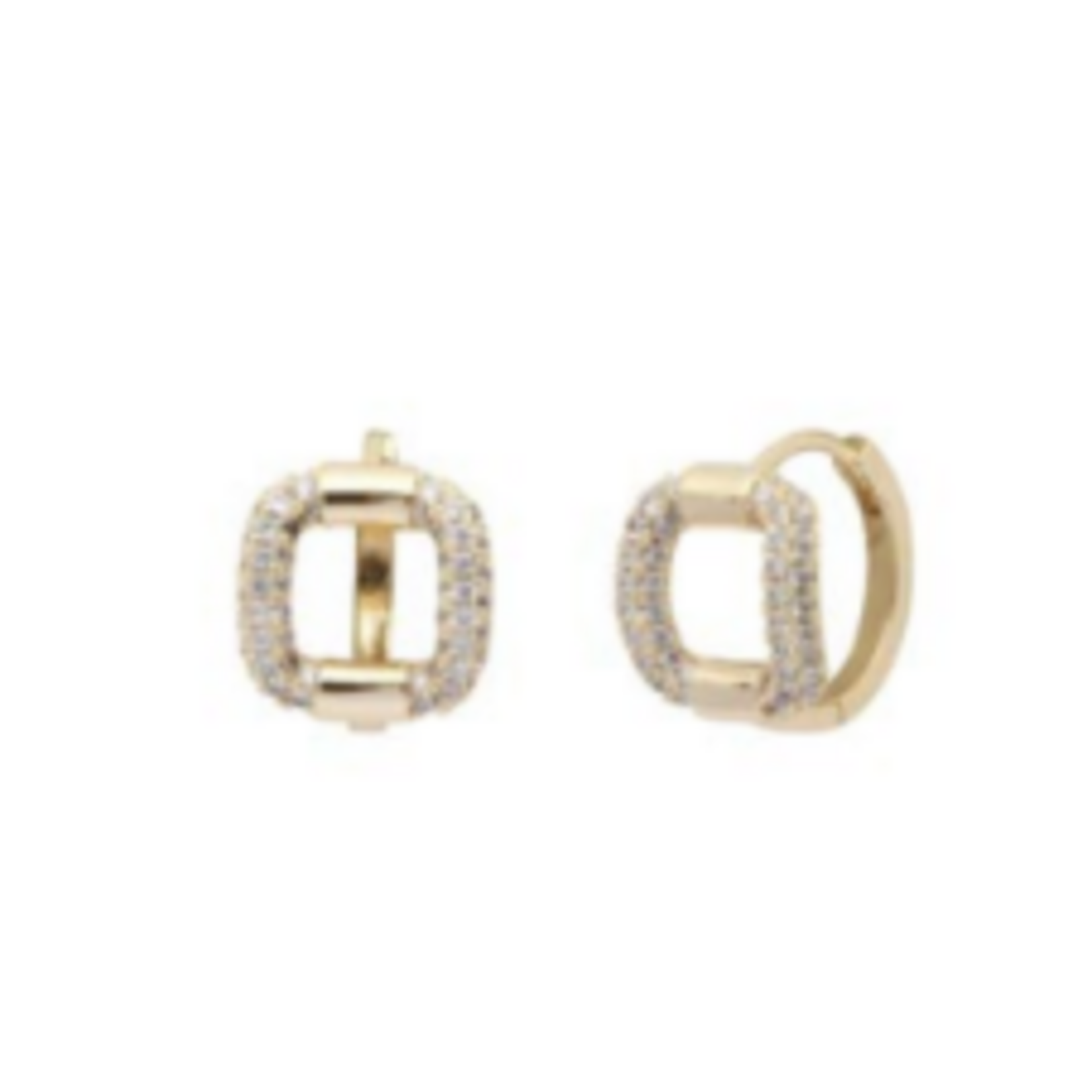 By 164 Boucles d'Oreilles Carrées Strass à la paire