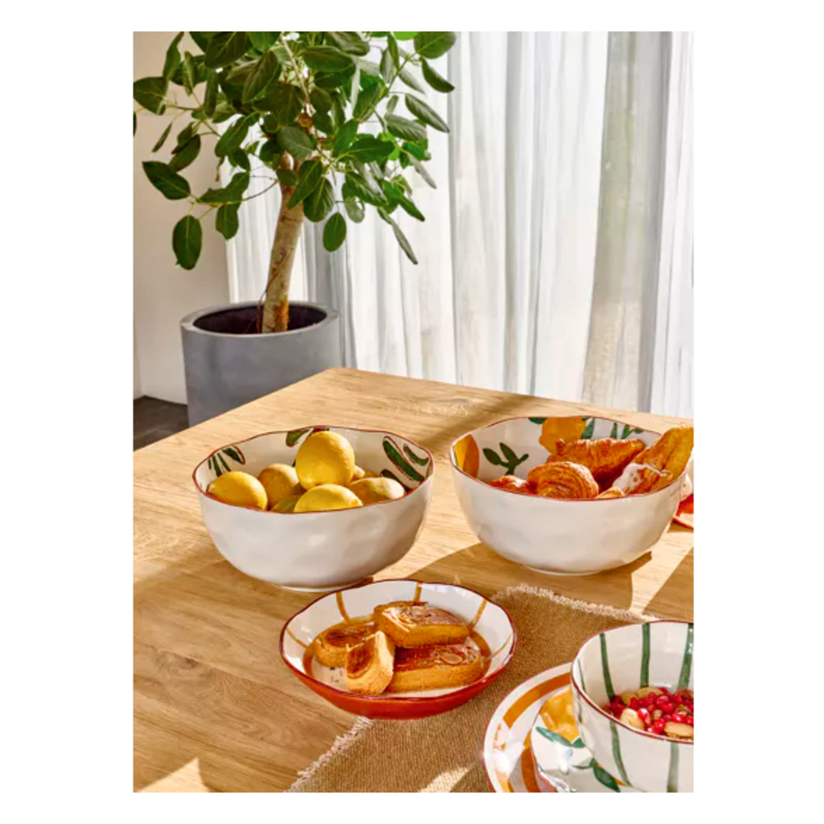 Pomax Mykonos Saladier Porcelaine Citrons 24 cm