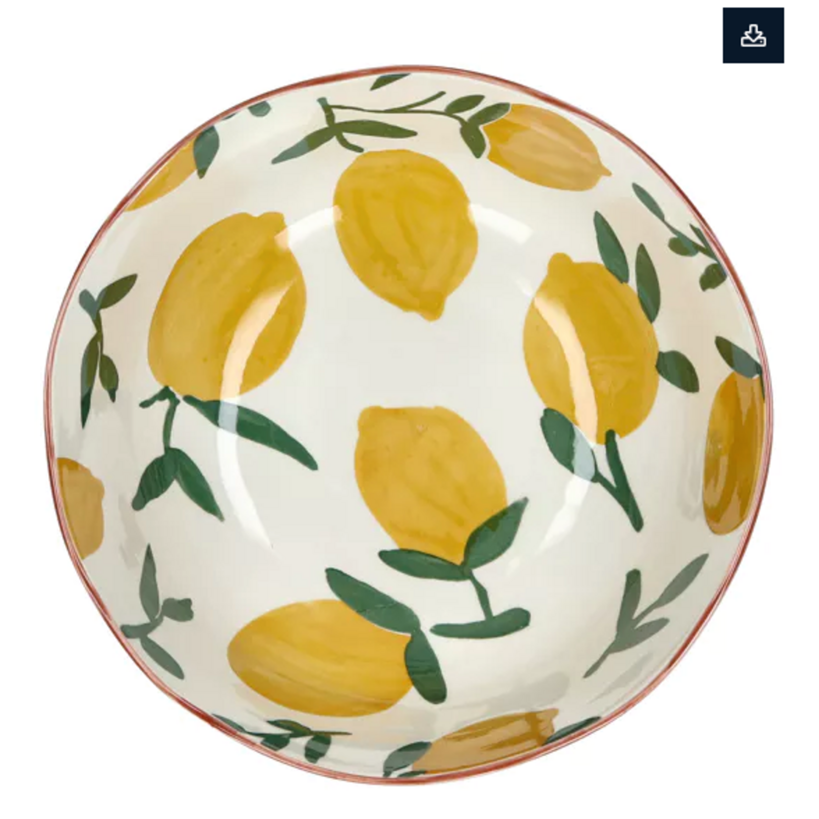 Pomax Mykonos Saladier Porcelaine Citrons 24 cm