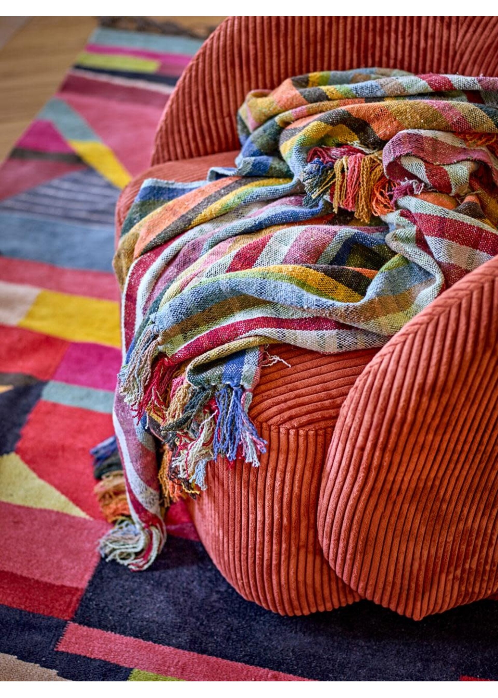 Bloomingville Elmy Plaid Coton Recyclé Multicolore