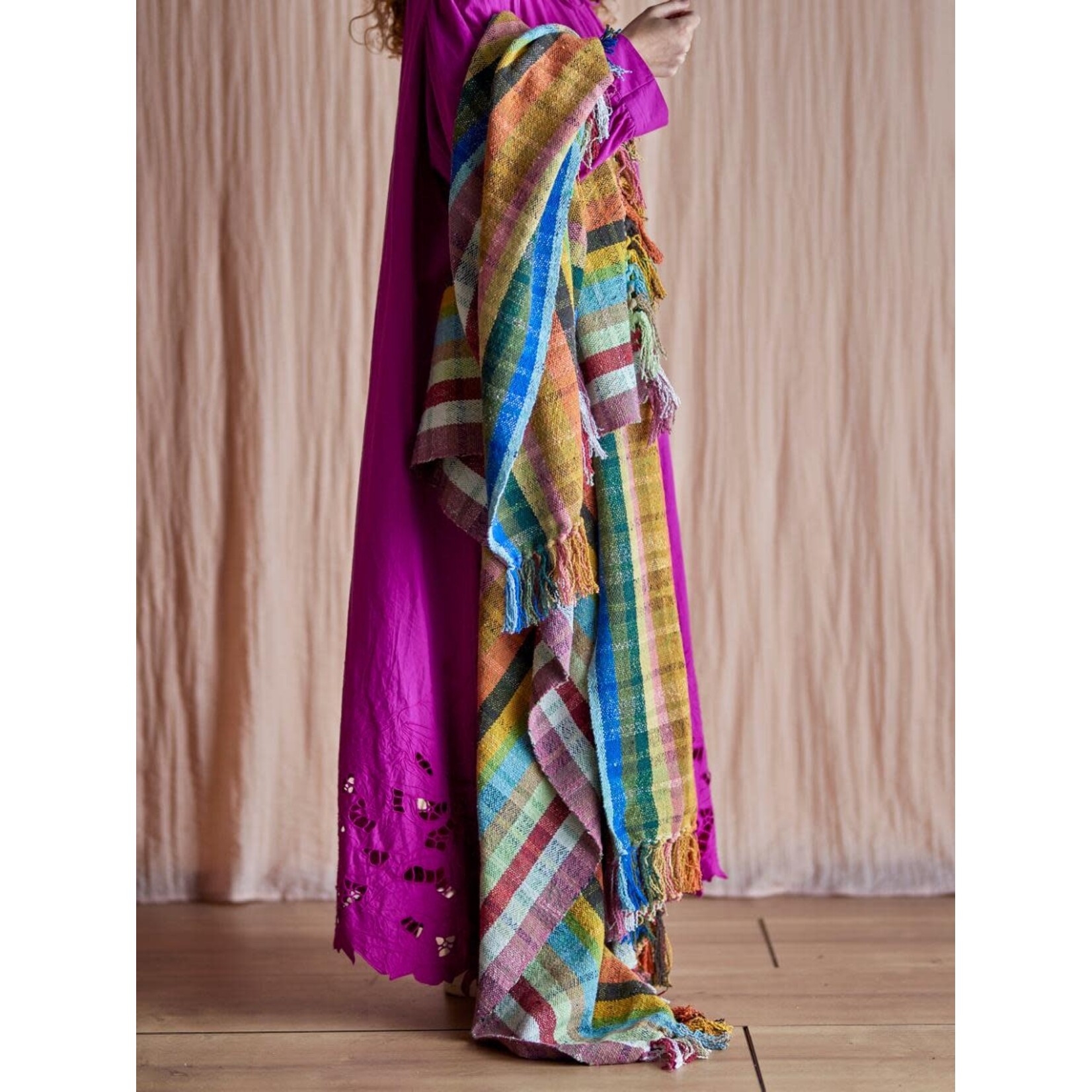 Bloomingville Elmy Plaid Coton Recyclé Multicolore