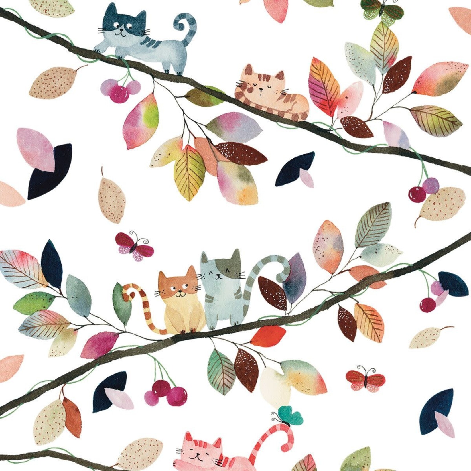 Serviettes en Papier Fall Cats 33*33