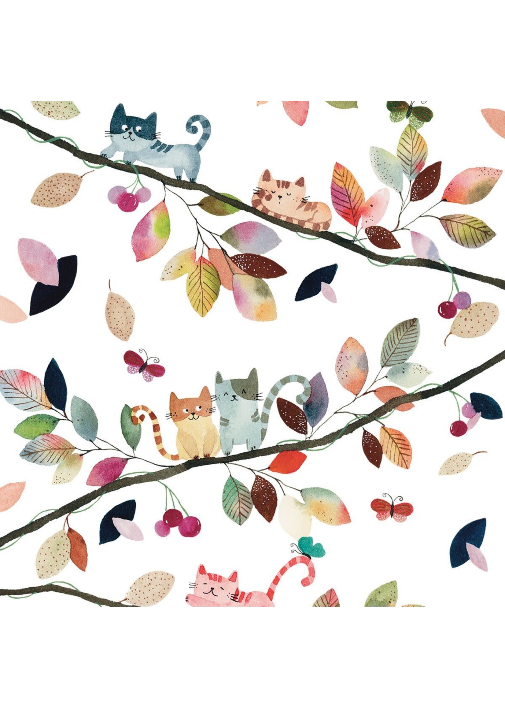 Serviettes en Papier Fall Cats 33*33