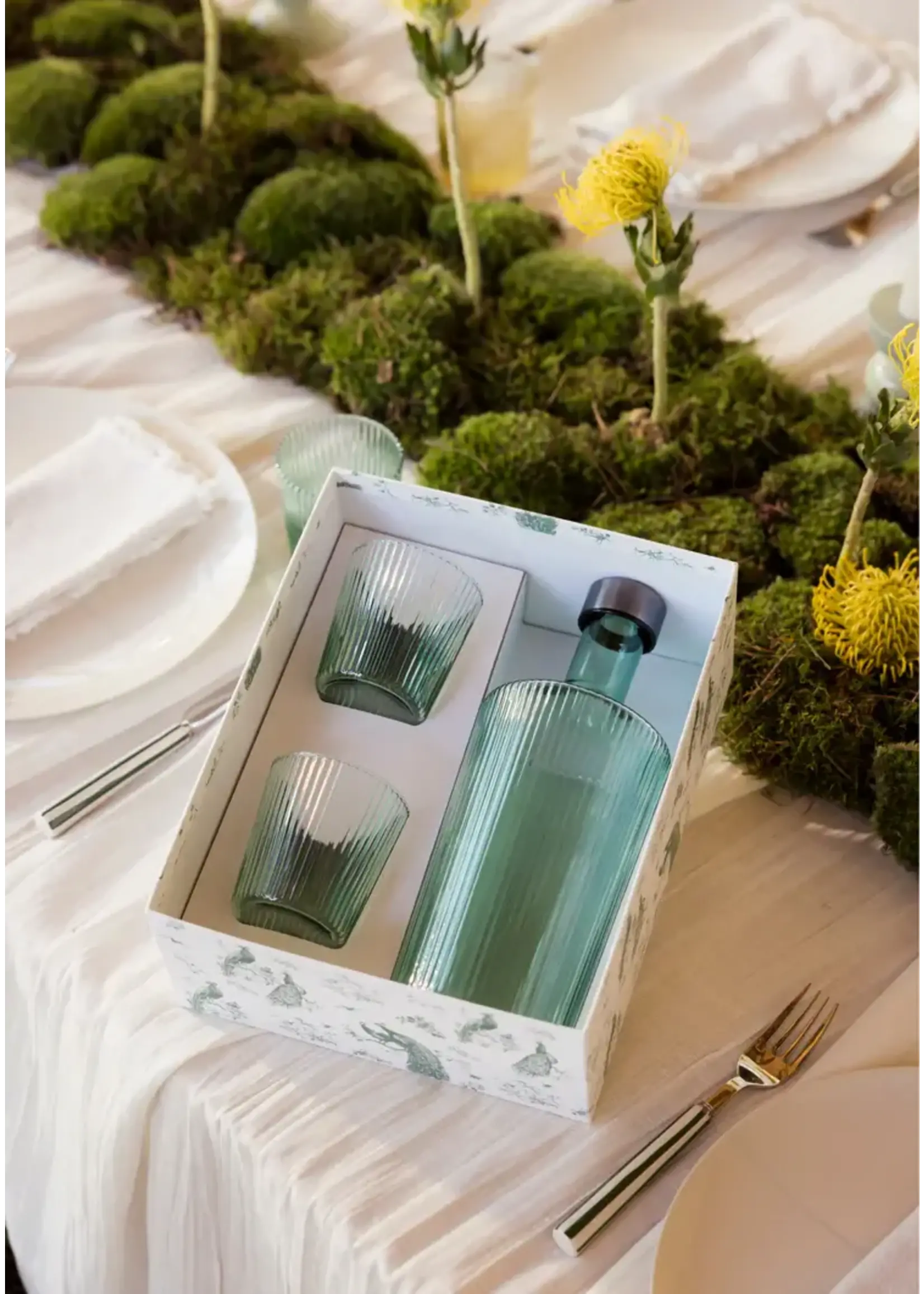 Paveau Gift Set Bouteille Striée Verre Paveau + 2 Verres Bondi