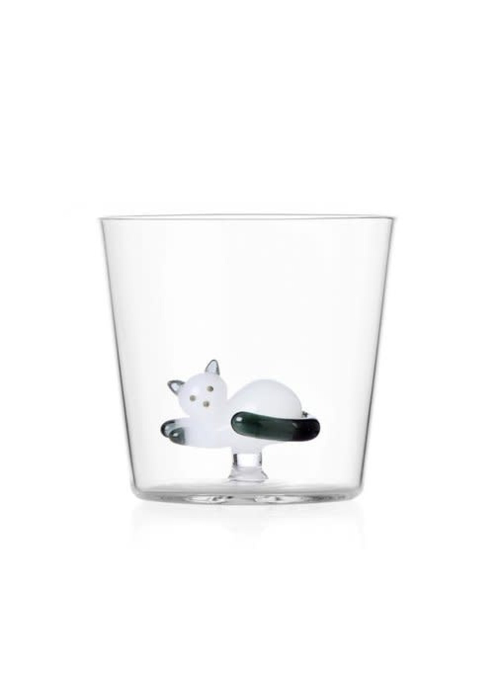 Ichendorf Milano Tabby Cat Tumbler Chat Couché Queue Grise