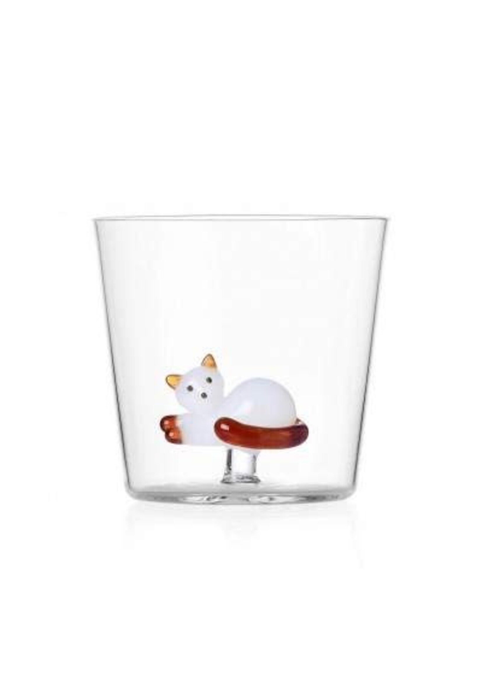 Ichendorf Milano Tabby Cat Tumbler Chat Couché Queue Ambre