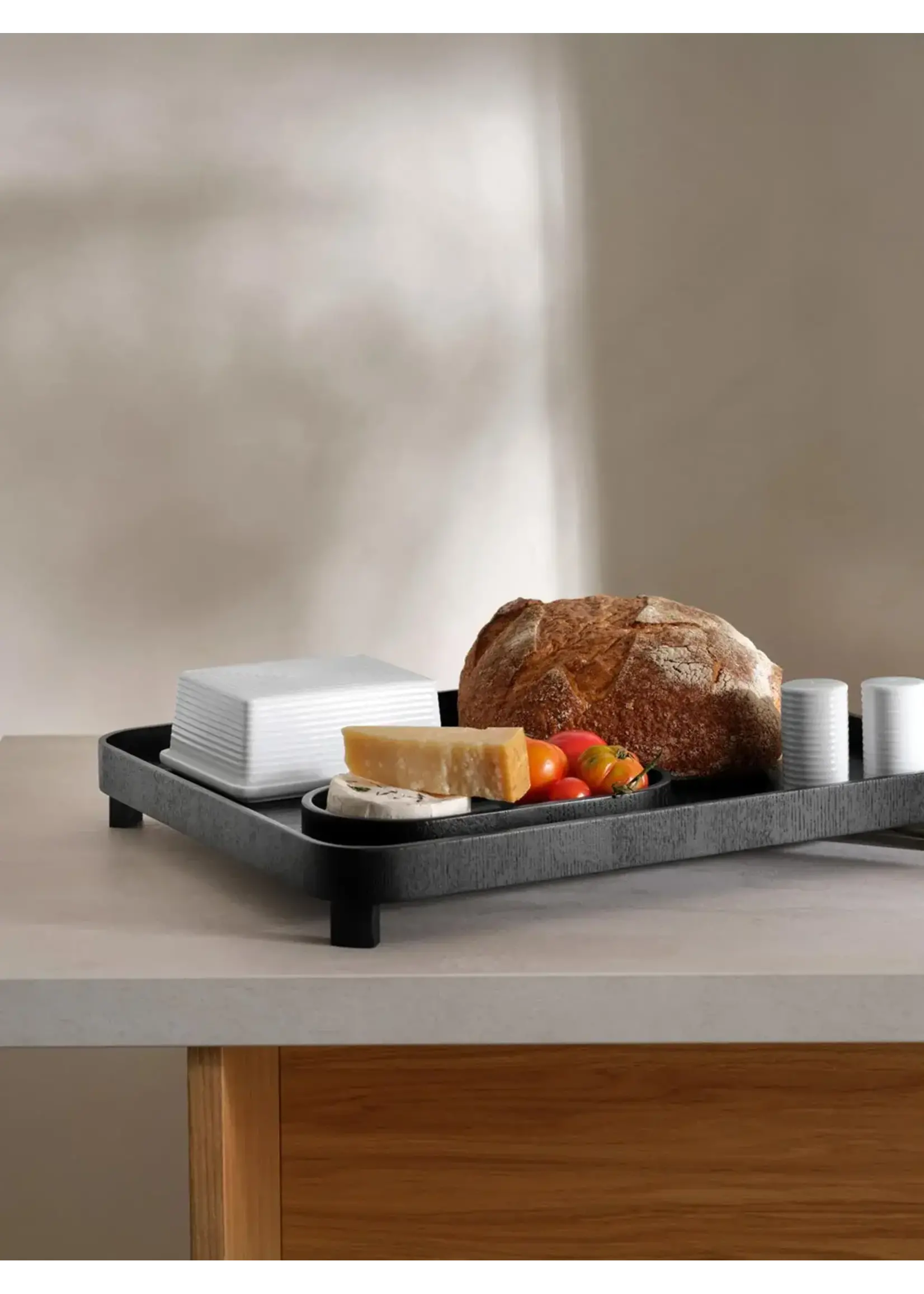 Asa Selection Plateau avec Pieds Noir Bois 45,5*36 cm