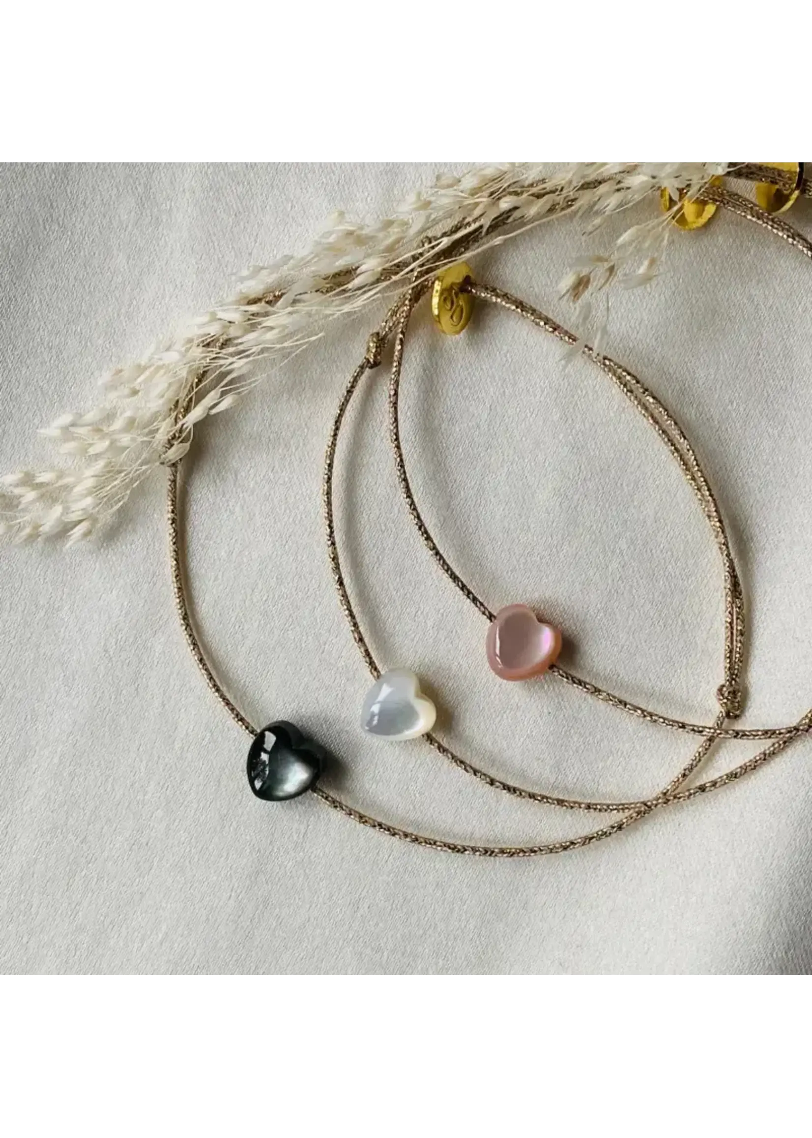 Sophie Deschamps Bracelet Fil Cœur Nacre