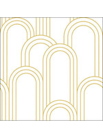 Serviettes en Papier Geometric Lines Gold White
