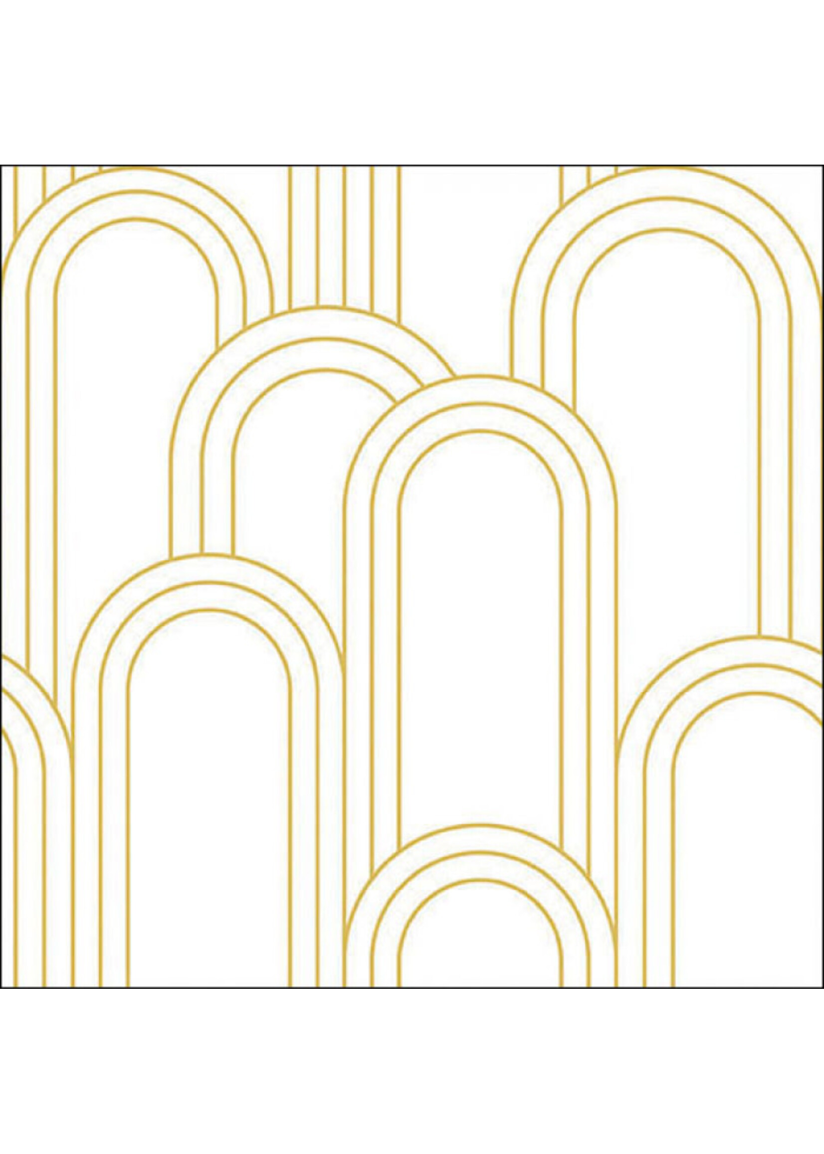 Serviettes en Papier Geometric Lines Gold White