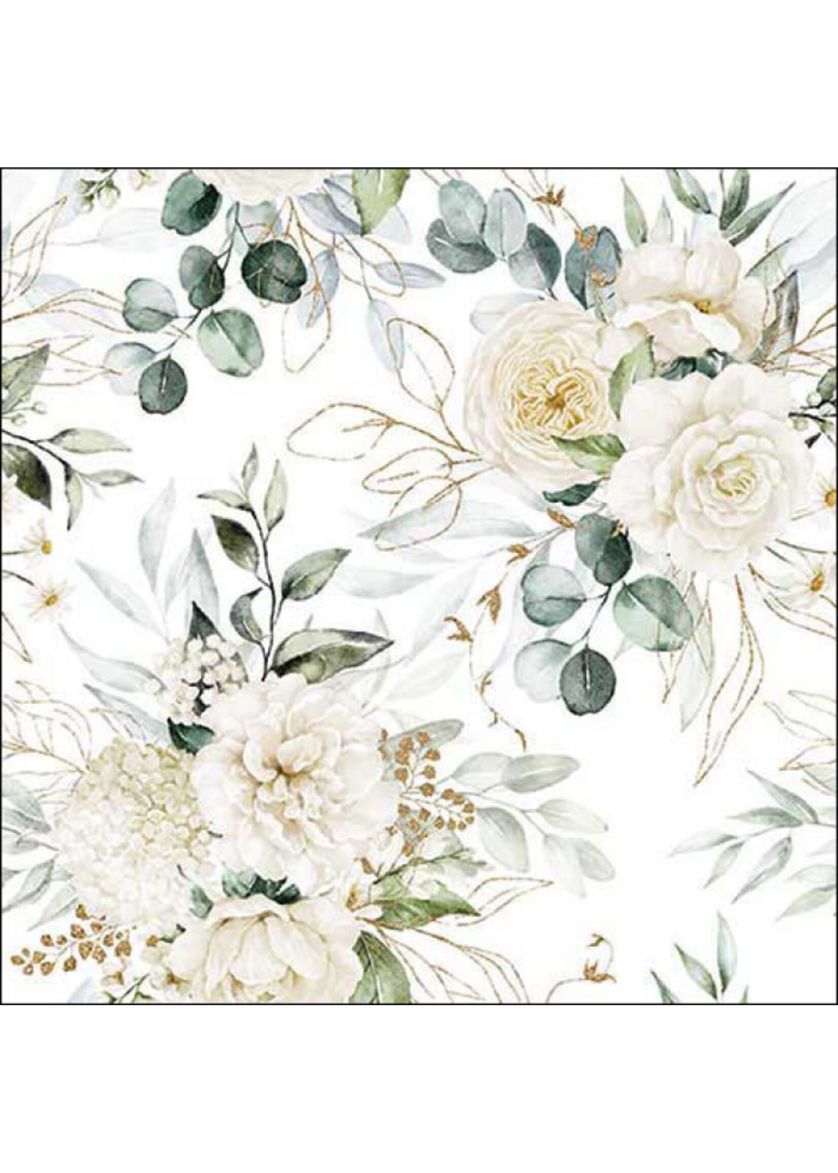 Serviettes en Papier Eucalyptus and Roses