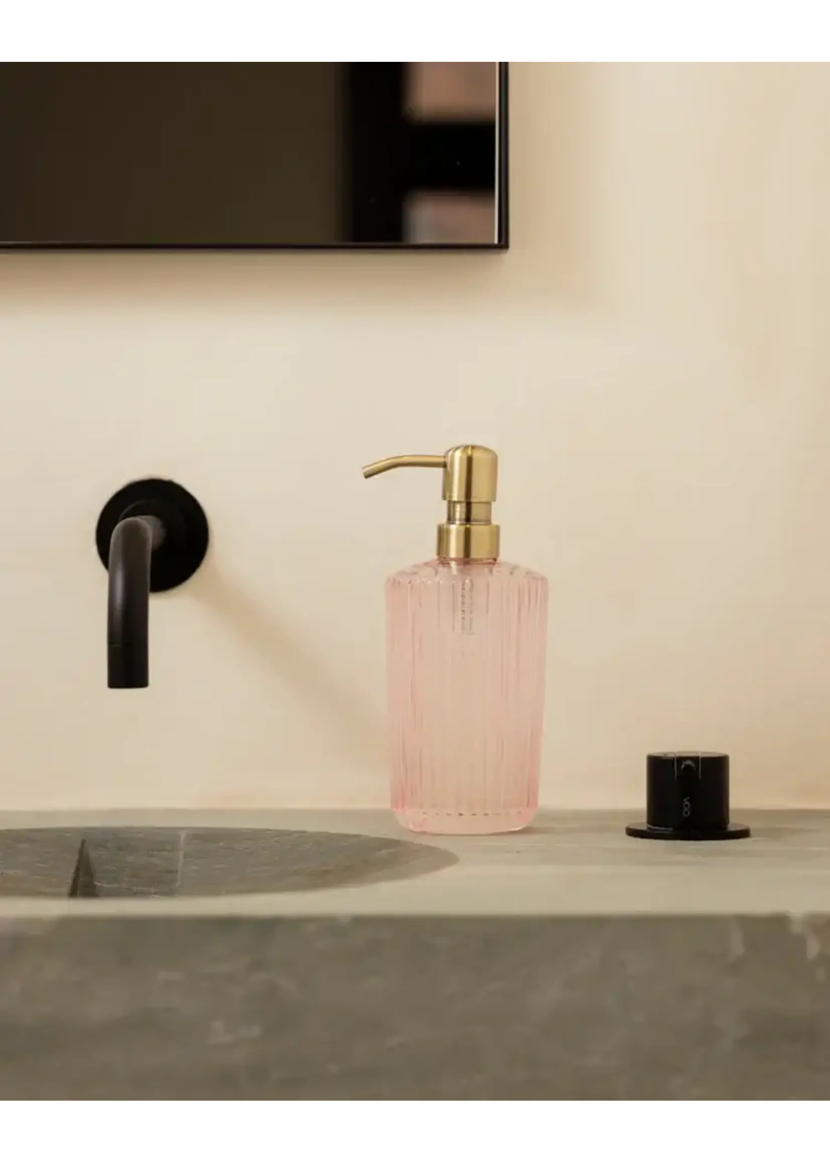 Paveau Distributeur de Savon en Verre Paveau Rose