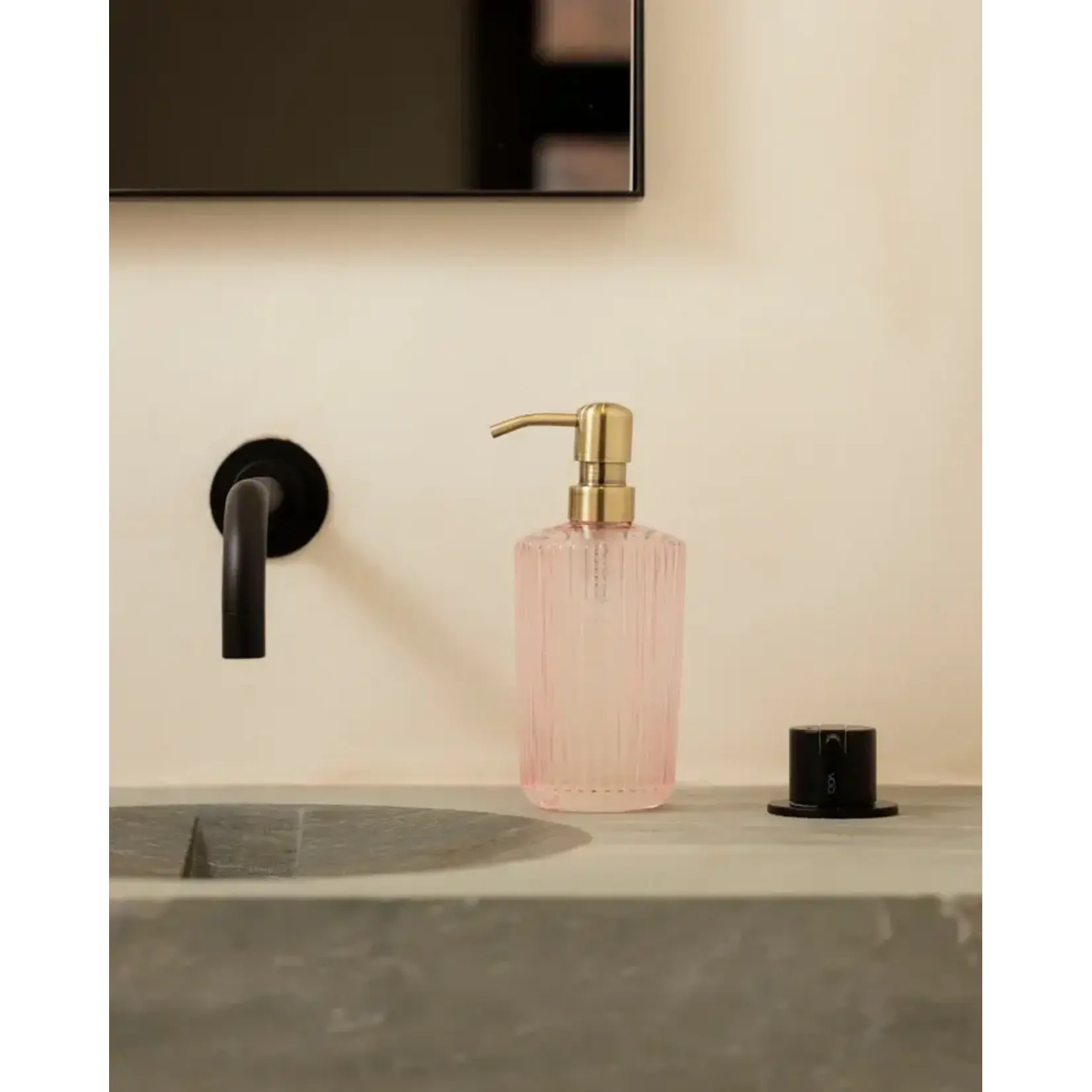 Paveau Distributeur de Savon en Verre Paveau Rose