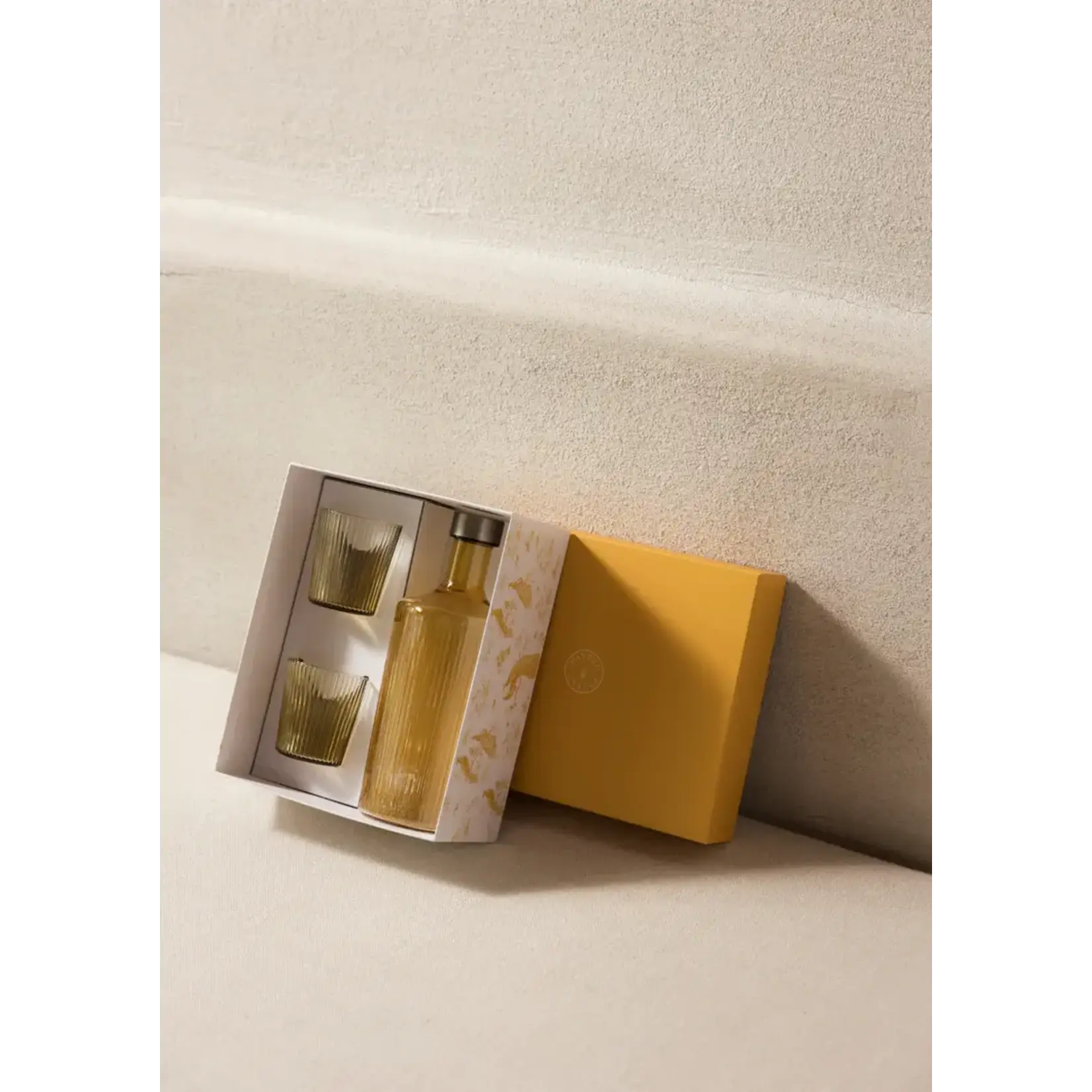 Paveau Gift Set Bouteille Striée Verre Paveau + 2 Verres Cable