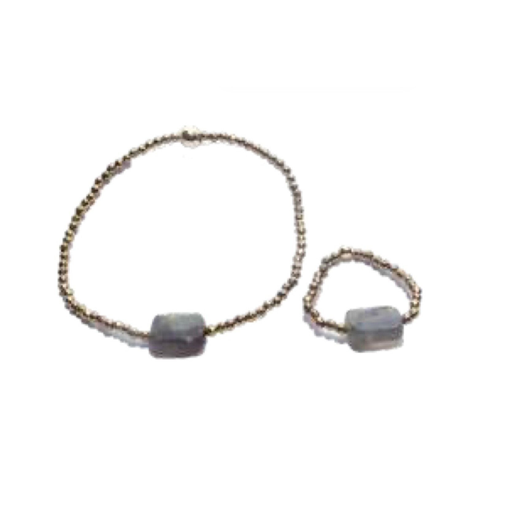 Scarlet et Lucien Bracelet Mini Apatite Bleue Jeans