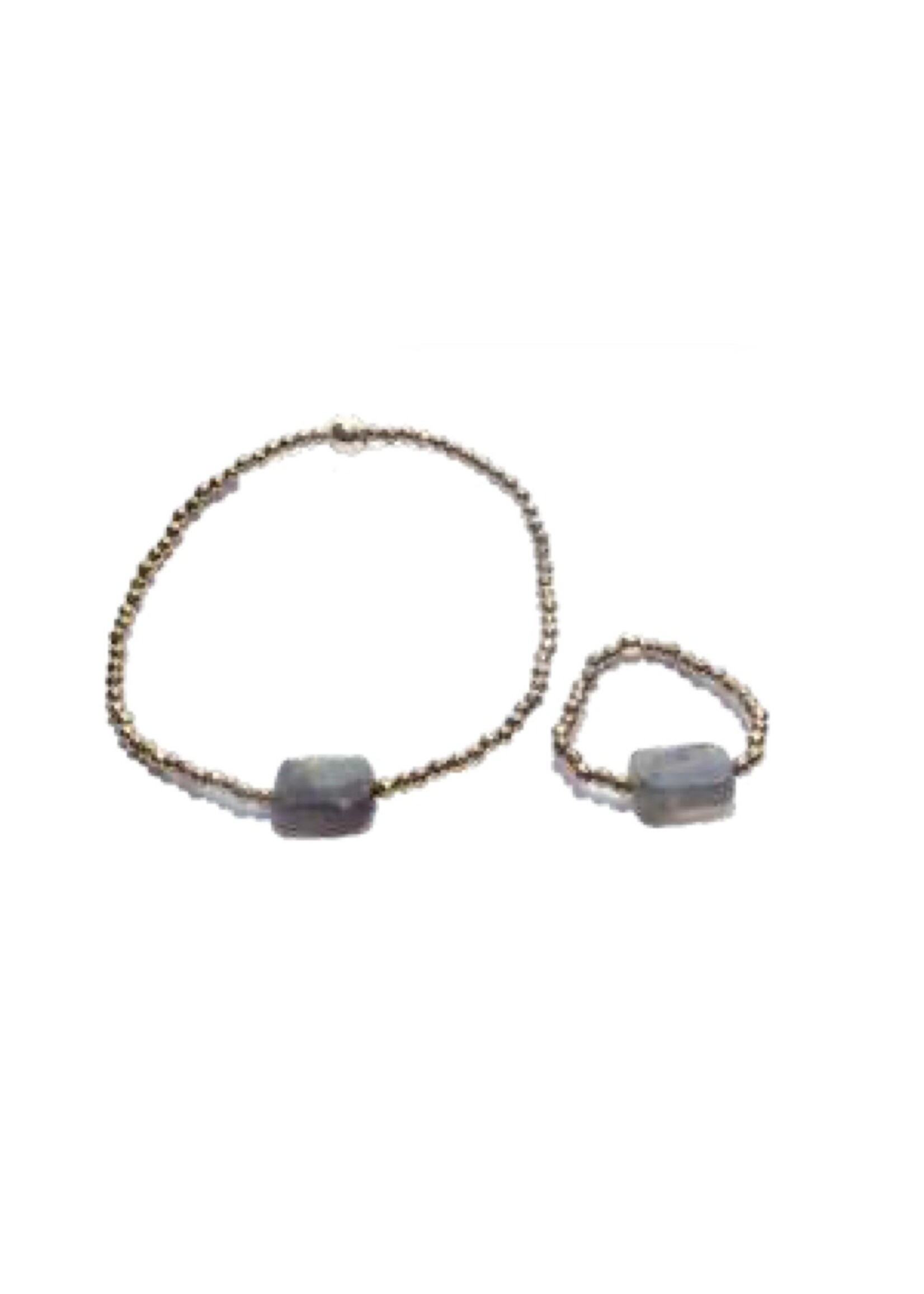 Scarlet et Lucien Bracelet Mini Apatite Bleue Jeans