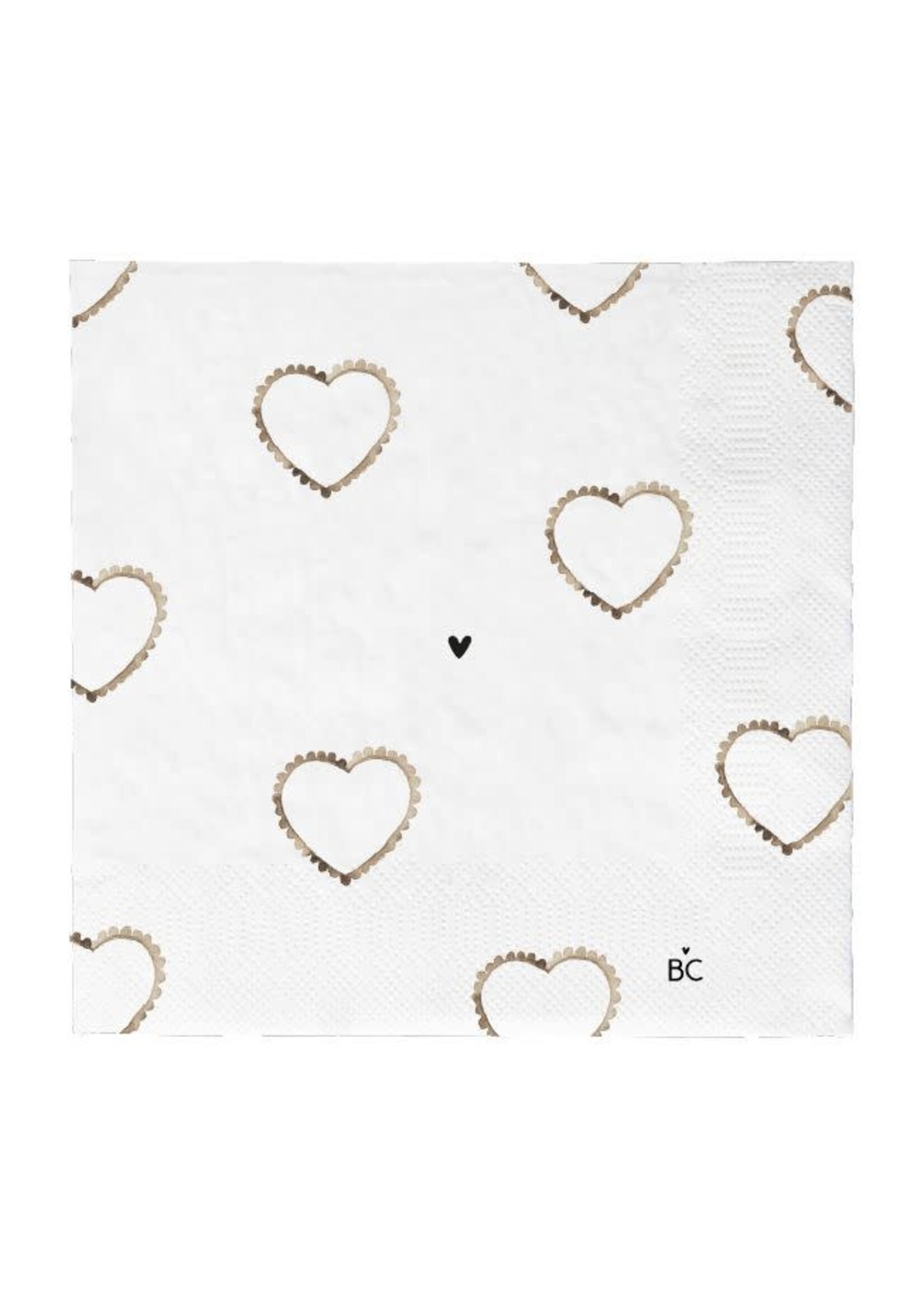 Bastion Collections Serviettes 16.5*16.5  With Heart All Over