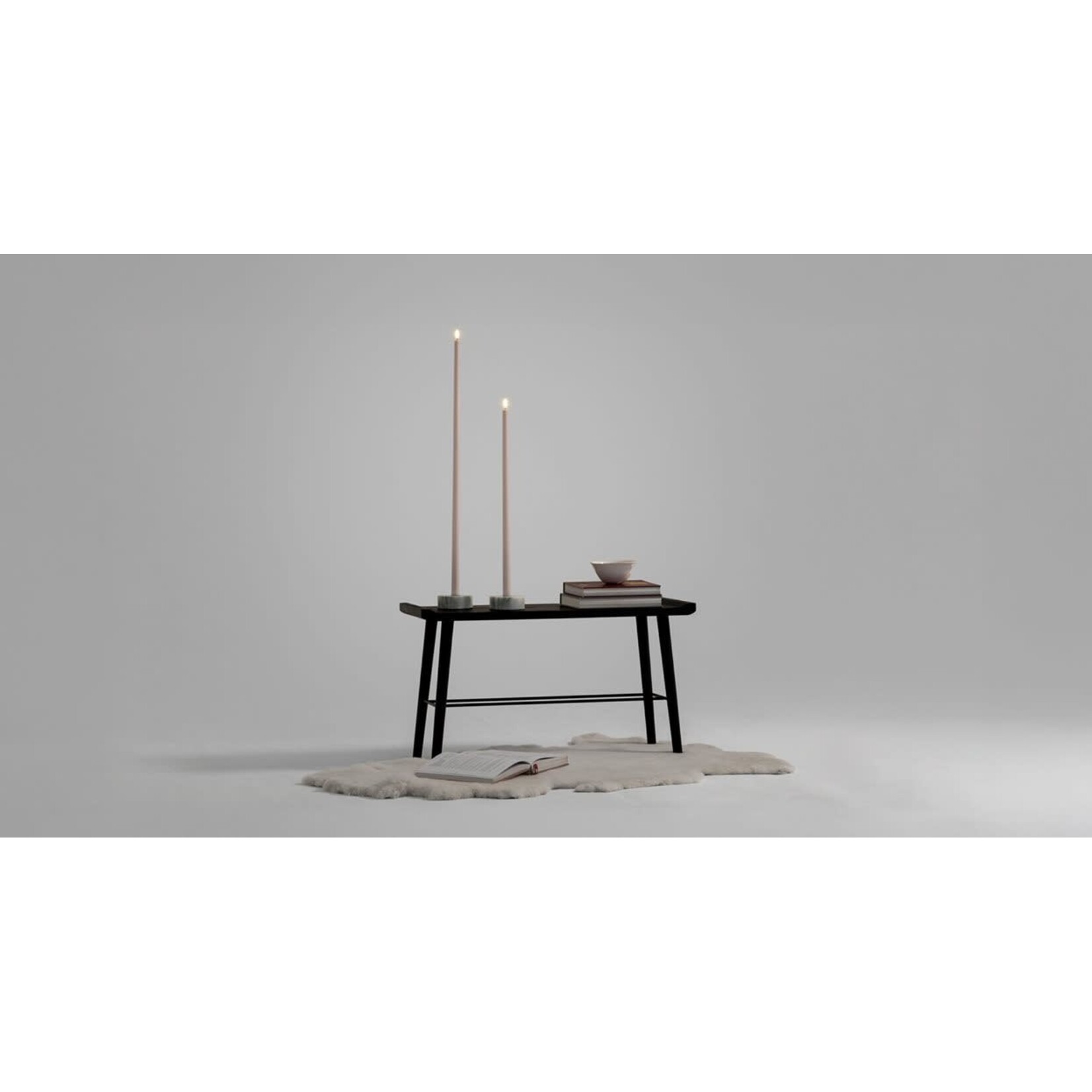 Uyuni LED Tall taper candle, Beige Smooth 75 cm