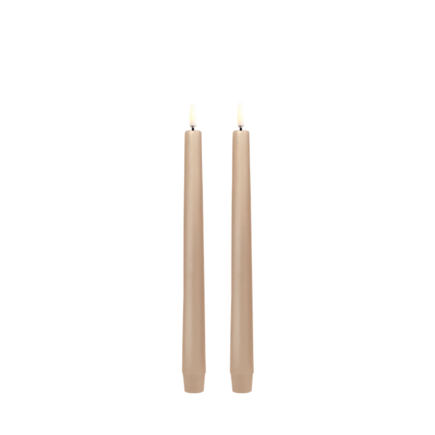 Uyuni Led Taper Candle Bougies 25 cm Beige Pack de 2 pièces