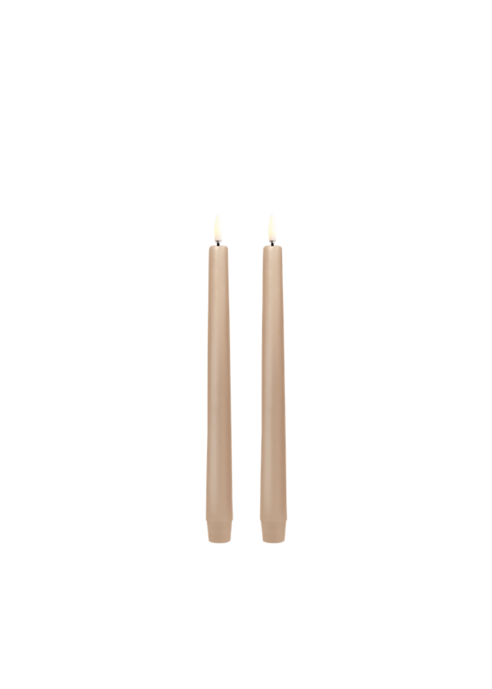 Uyuni Led Taper Candle Bougies 25 cm Beige Pack de 2 pièces