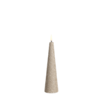 Uyuni Led Candle Cone Champagne Glitter Smooth 5,8*21,5 cm