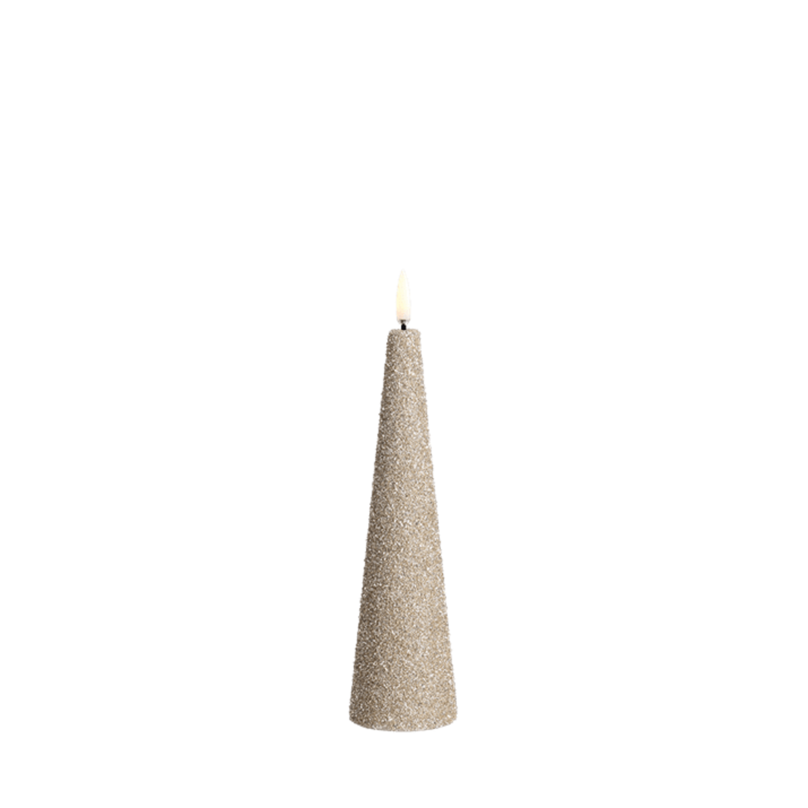Uyuni Led Candle Cone Champagne Glitter Smooth 5,8*21,5 cm