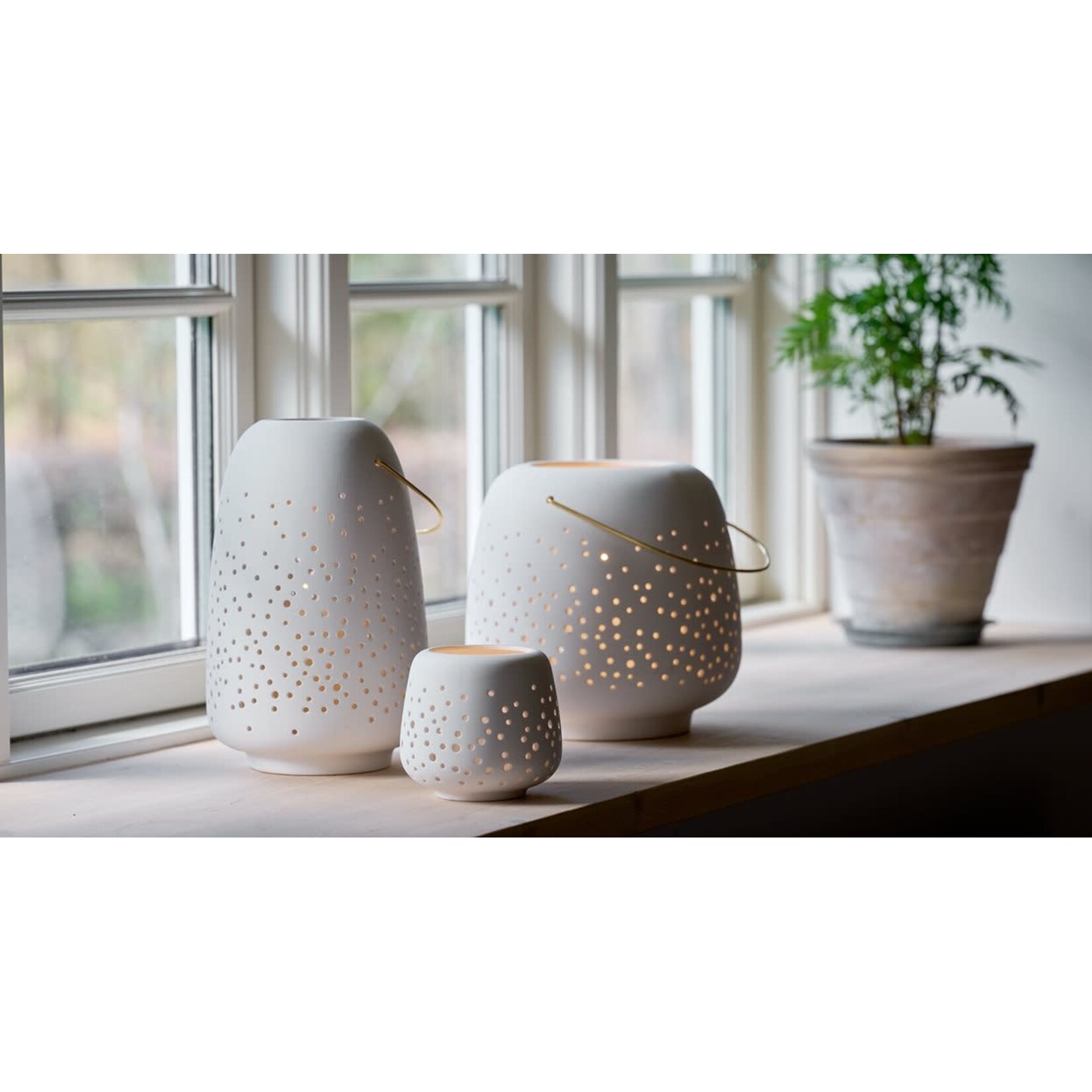 Uyuni Lanterne Céramique Médium 15,5*24 cm