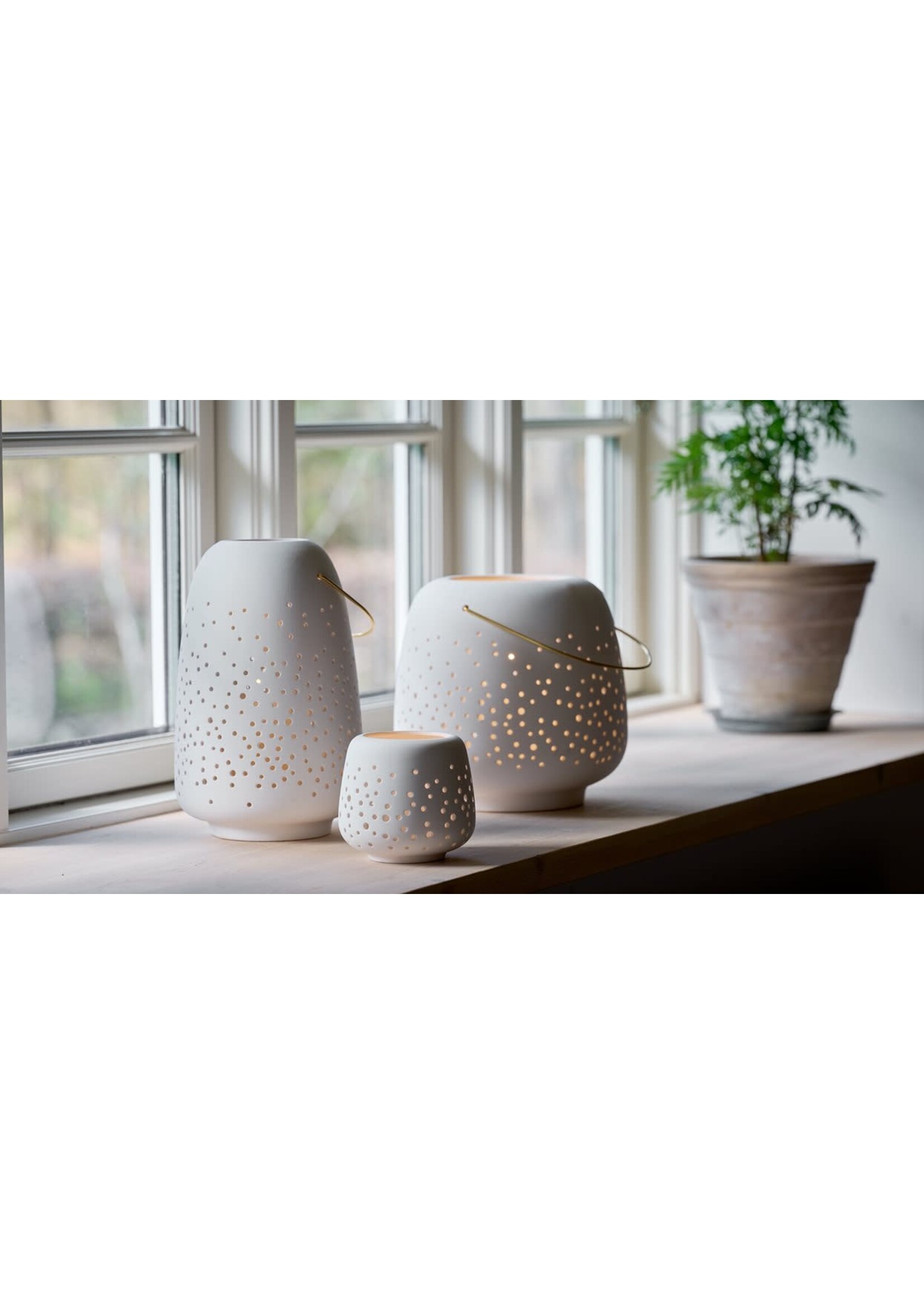 Uyuni Lanterne Céramique Médium 15,5*24 cm