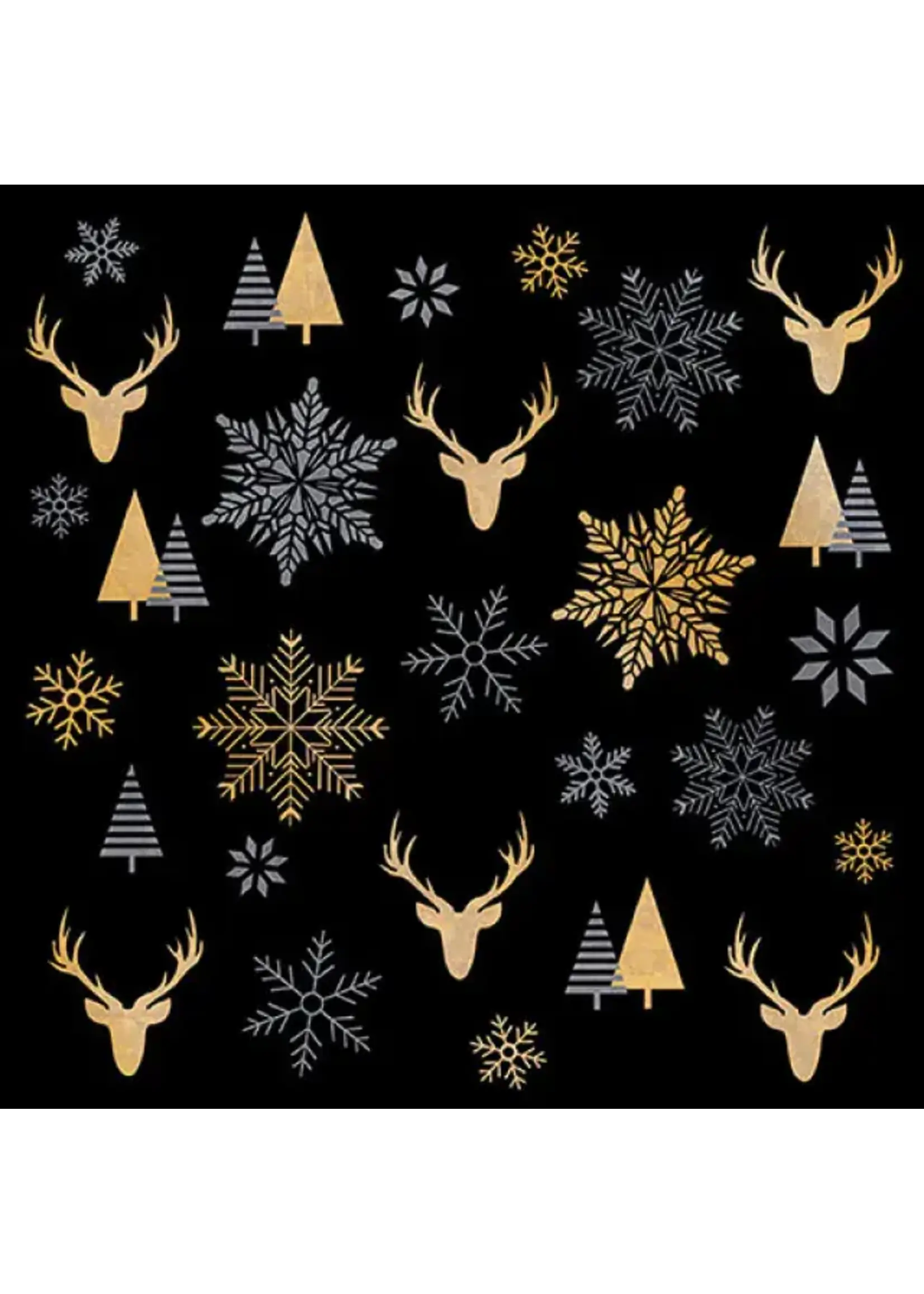 Serviettes en Papier Winter Silhouettes Black