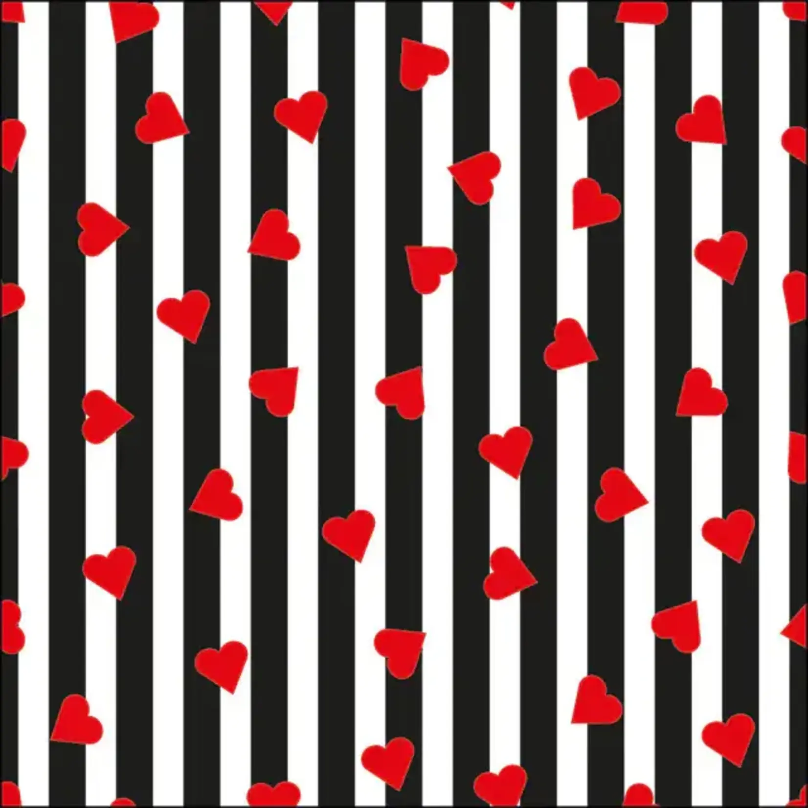 Serviettes en Papier Sprinkled Hearts Black