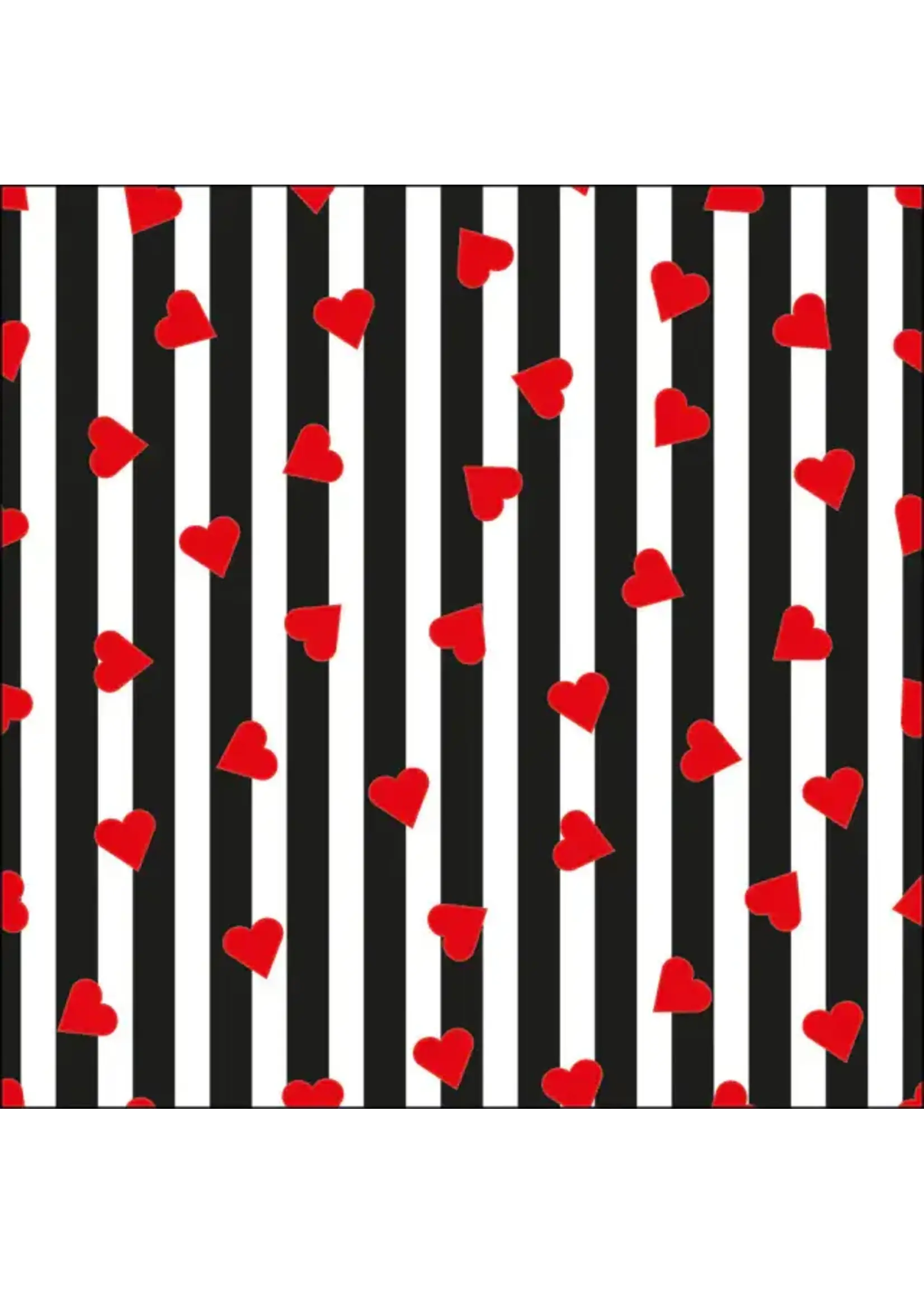 Serviettes en Papier Sprinkled Hearts Black