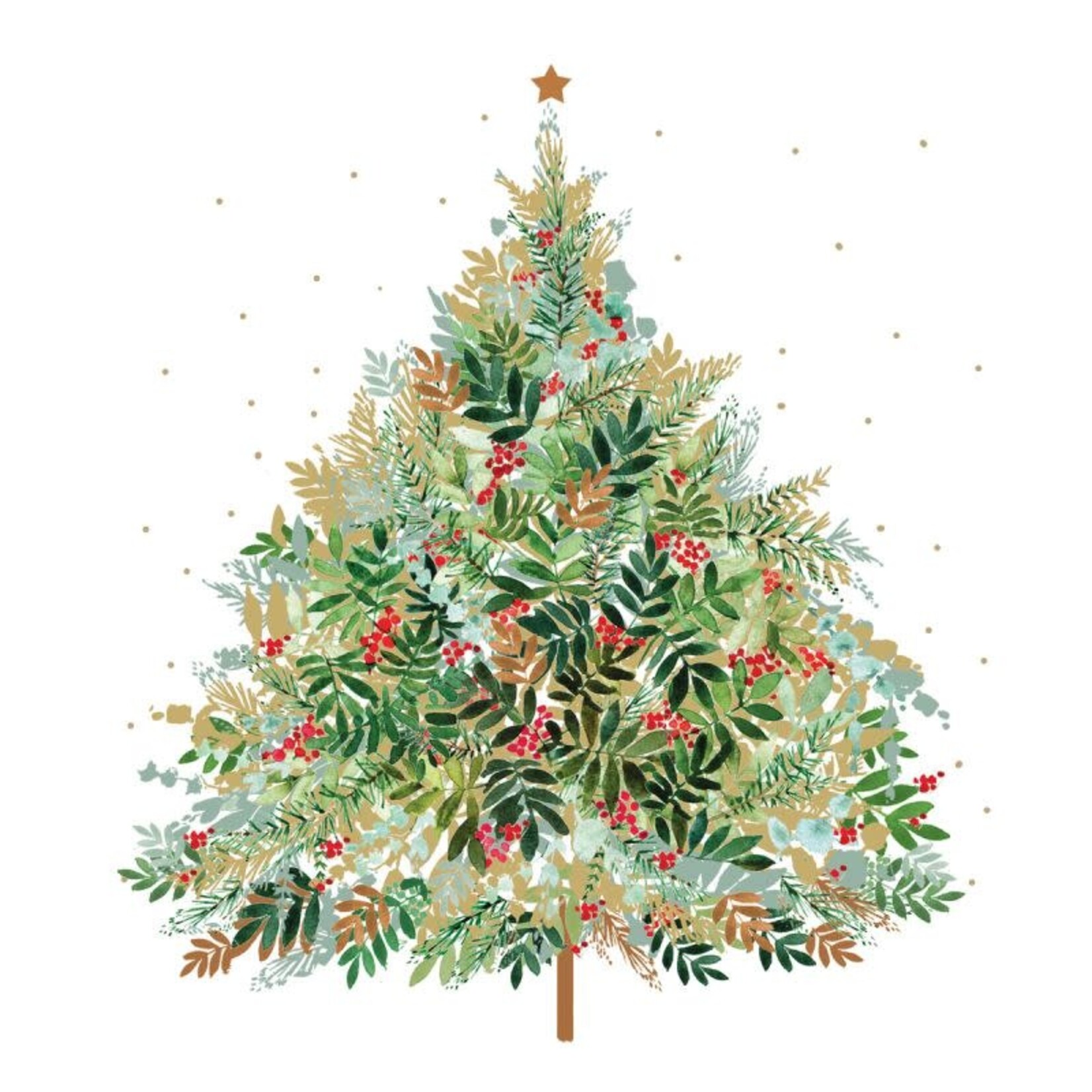 Serviettes en Papier Christmas Hill Tree 33*33