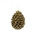 Bivouac Bougie Led Pomme de Pin Doré S