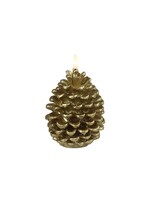 Bivouac Bougie Led Pomme de Pin Doré M