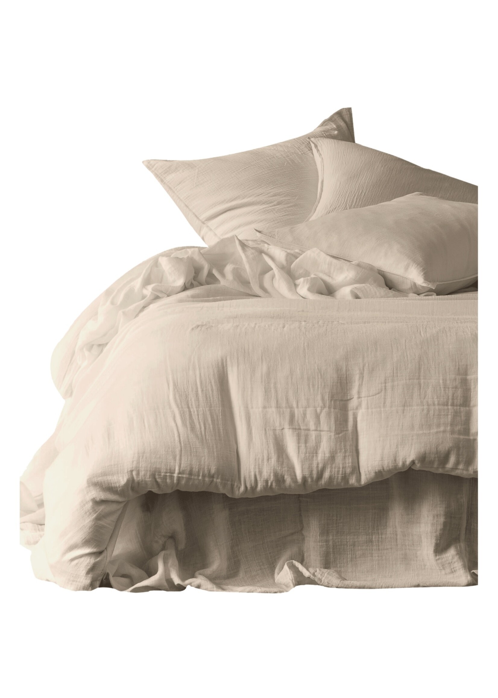 Haomy Drap Housse Mykonos Craie 160*200