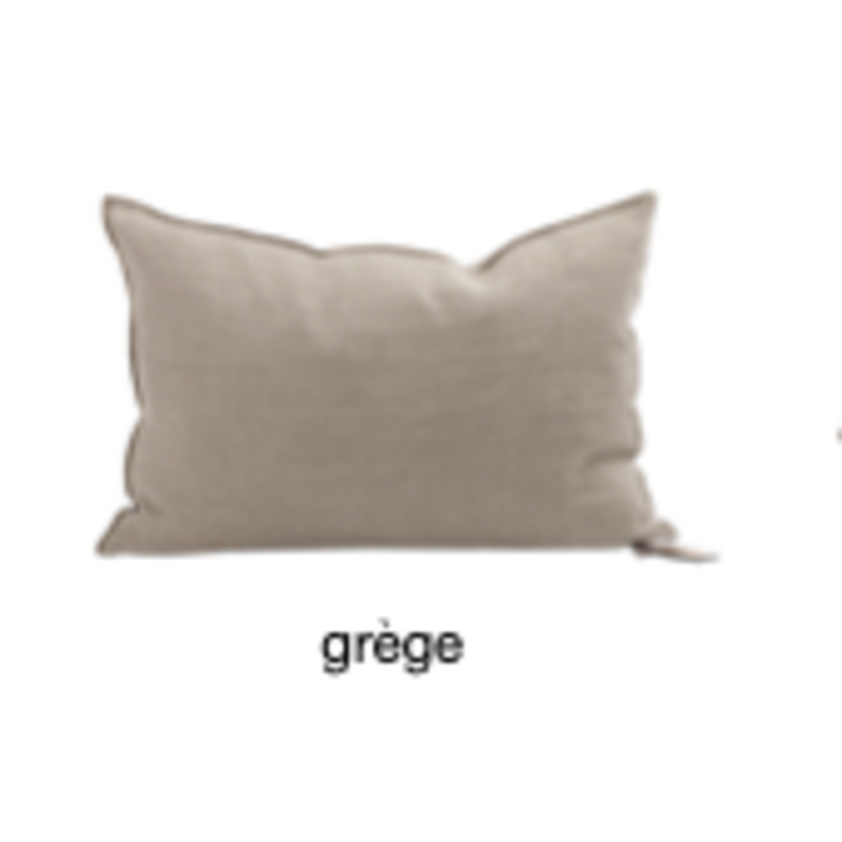 Maison de Vacances MDV Coussin 40*60 Crepon de Lin Lavé Grège