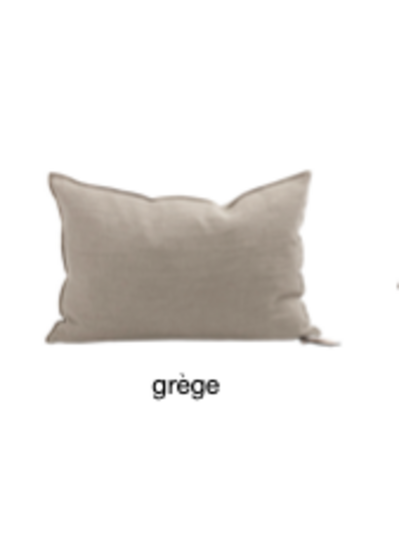 Maison de Vacances MDV Coussin 40*60 Crepon de Lin Lavé Grège