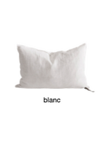 Maison de Vacances MDV Coussin 40*60 Crepon de Lin Lavé Blanc