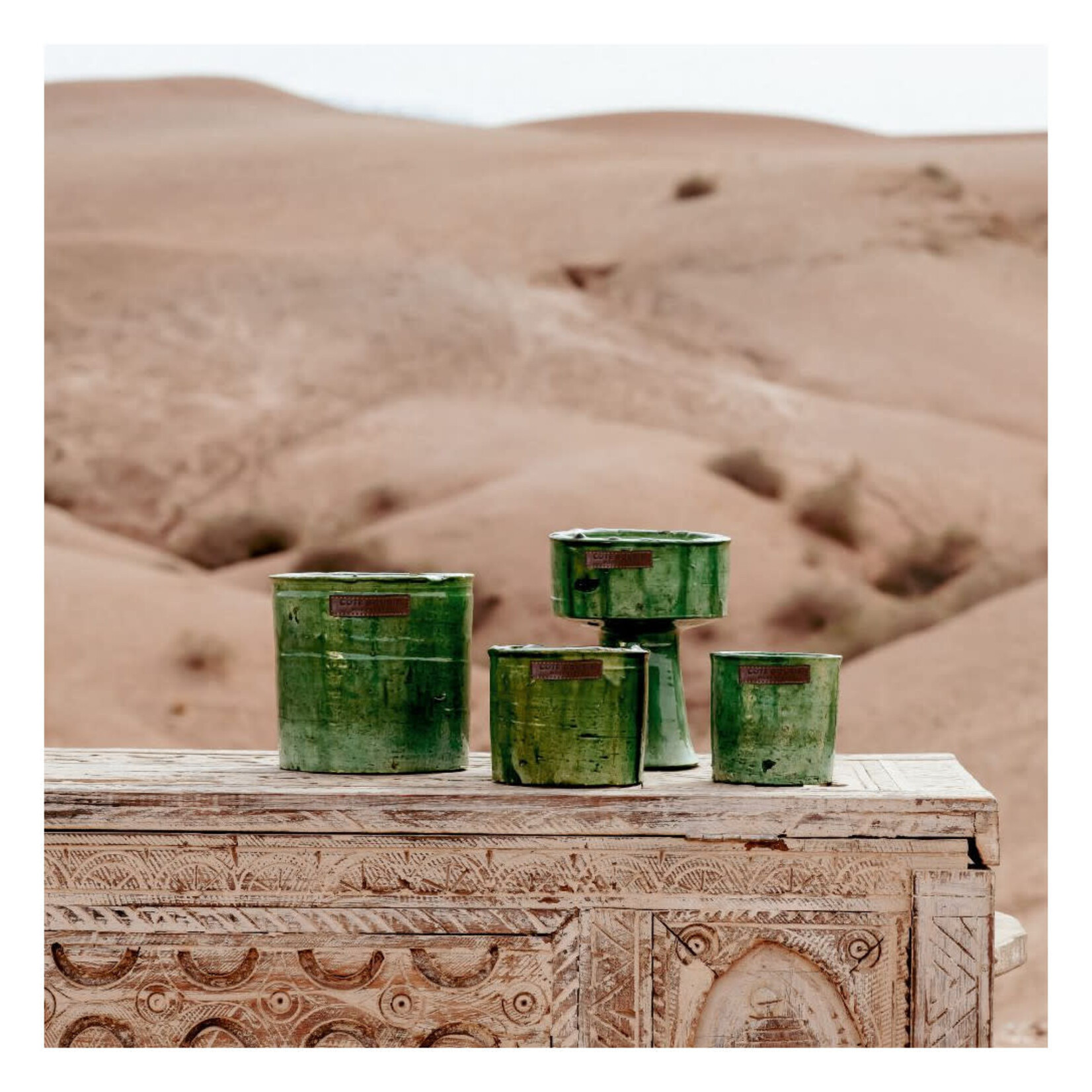 Côté Bougie Bougie Céramique Tamegroute Vert Menthe et Thé