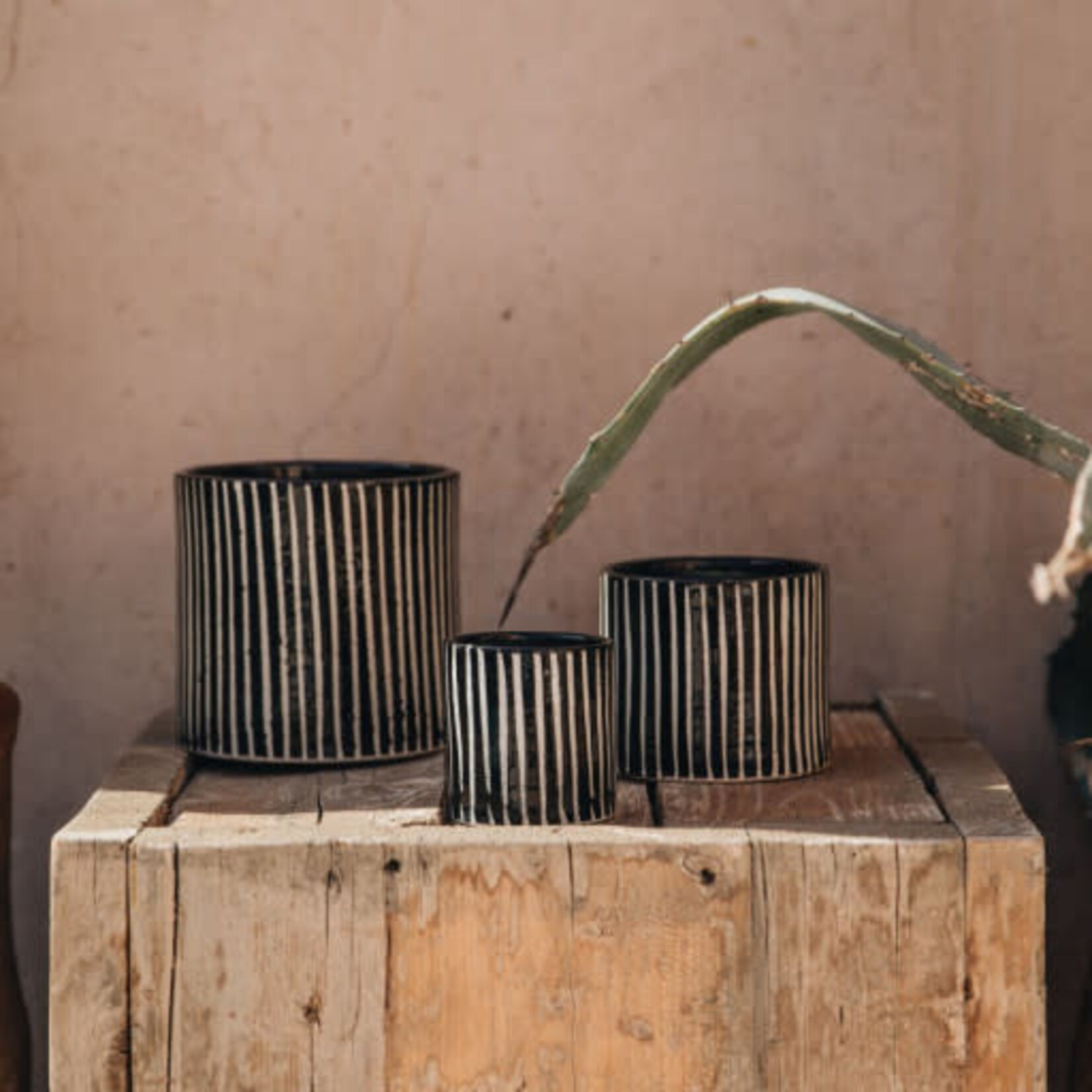 Côté Bougie Bougie Zébrée Céramique Mandarine Majorelle