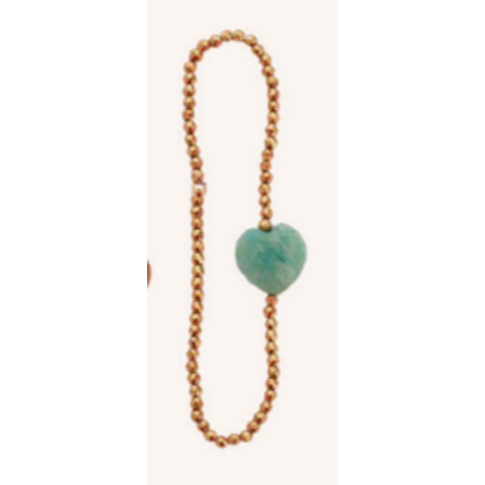 Le Monde est Stone Bracelet Coeur de Pierre Amazonite