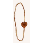 Le Monde est Stone Bracelet Coeur de Pierre Oeil de Tigre
