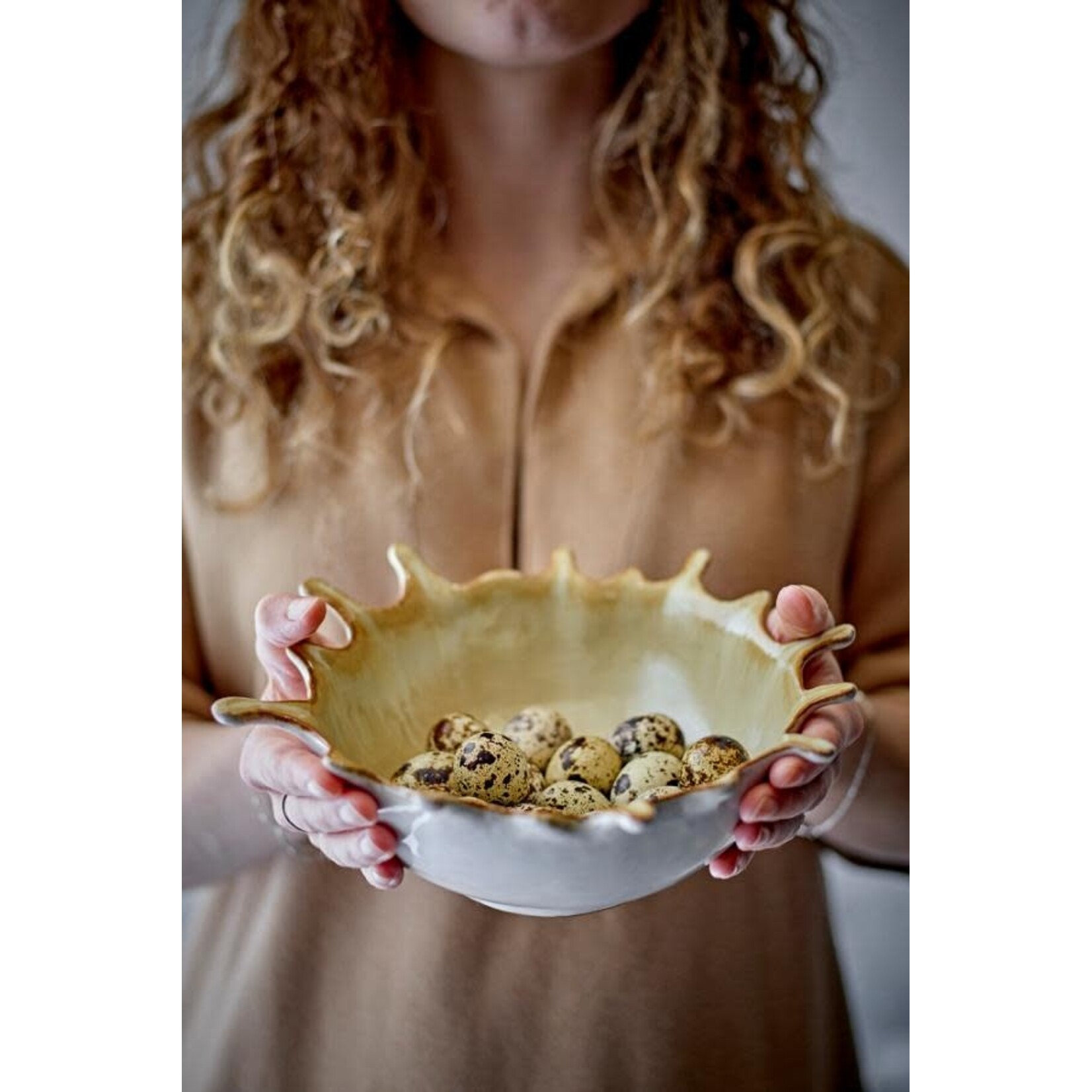 Bloomingville Alcott Bowl Saladier 24 cm Nature Grès