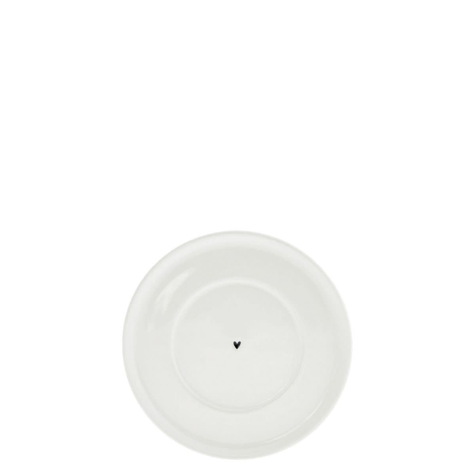 Bastion Collections Plate Cup Sous-Tasse 13 cm Heart in Black