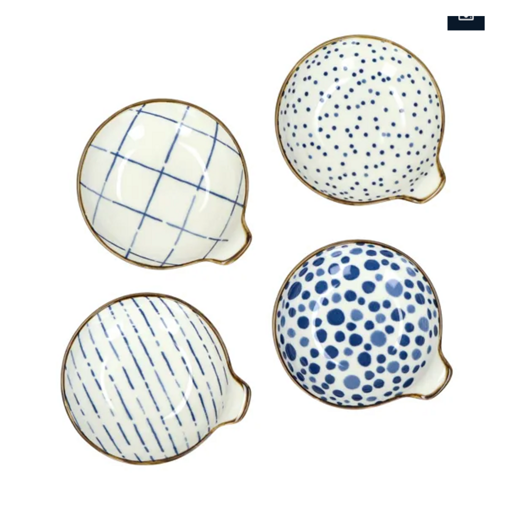 Pomax Anafi Set de 4 Assiettes Apéritives 10*11 cm